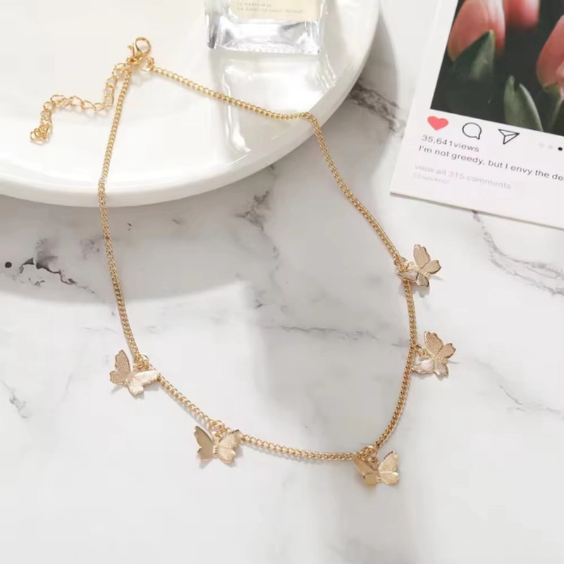 Product image KAHASIL - Kalung Titanium Wanita Anti Karat Luntur Rantai Fashion Style Korea Butterfly KH020 all variant GOLD